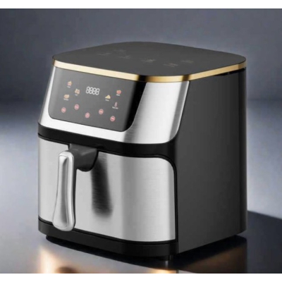 Friteuza cu aer cald Airfryer fara ulei ecran digital tactil functii de gatire presetate sertar cu geam transparent