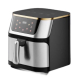 Friteuza cu aer cald Airfryer fara ulei ecran digital tactil functii de gatire presetate sertar cu geam transparent