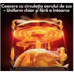 Friteuza cu aer cald Airfryer fara ulei ecran digital tactil functii de gatire presetate sertar cu geam transparent