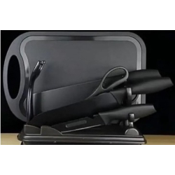 Set bucatarie complet 7 in 1 cutite foarfeca curatator tocator si suport Organizator