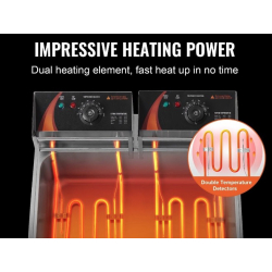 Friteuza Electrica 2500W Capacitate 12 litri din inox pentru uz casnic sau profesional