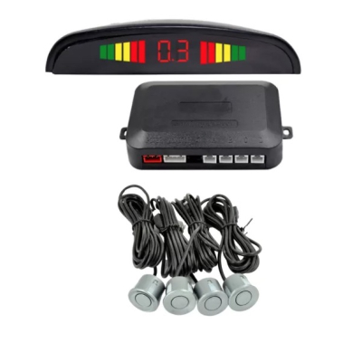 Set 4 Senzori de parcare auto afisaj LED GRI