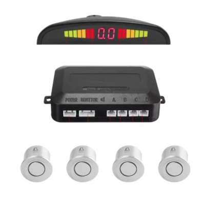 Set 4 Senzori de parcare auto afisaj LED GRI