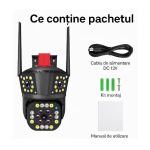 Camera de Supraveghere Inteligenta WiFi pentru exterior cu doua lentile detectare a miscarii vedere pe timp de noapte 12MP
