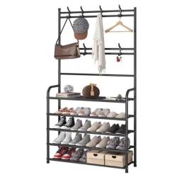 Cuier haine cu suport pantofi 5 rafturi 80 X 29.5 X 172 cm