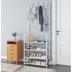 Cuier haine cu suport pantofi 5 rafturi 80 X 29.5 X 172 cm