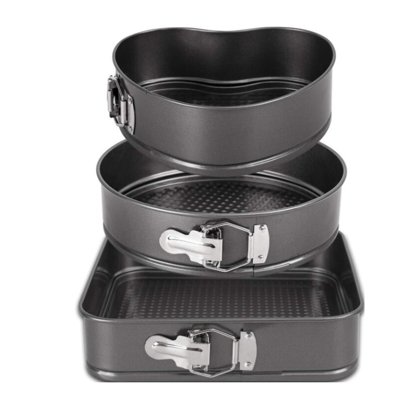 Set 3 tavi pentru copt forma Inima/Rotunda/Patrata cu baza detasabila 24/26/28 cm AM