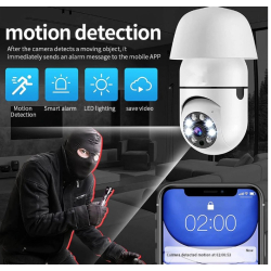 Camera de Supraveghere WiFi Tip Bec cu Rotire 355 Full HD Senzor de Miscare PIR si Audio Bidirectional