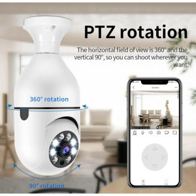 Camera de Supraveghere WiFi Tip Bec cu Rotire 355 Full HD Senzor de Miscare PIR si Audio Bidirectional