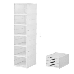 Etajera pentru pantofi cu 6 rafturi pliabila plastic de calitate transparent si rezistent