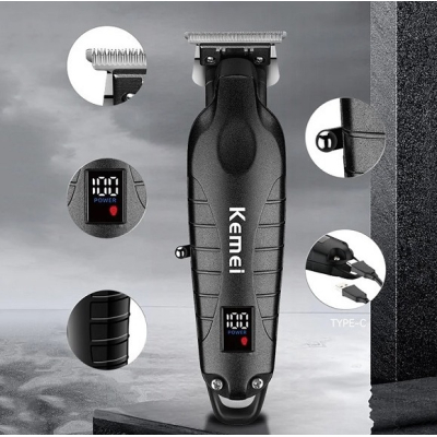 Masina de tuns Kemei KM 2293 trimmer profesional lama T LCD fara fir