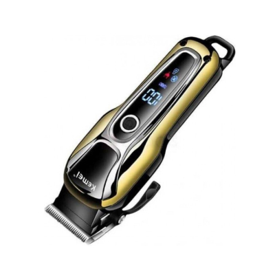 Aparat de tuns Kemei KM 1990 fara fir acumulator 2000 mAh display LCD lama inox