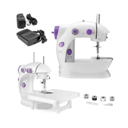 Masina de cusut portabila mini SM 202A cu 2 fire 2 viteze compacta