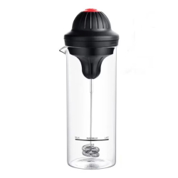 Mixer spumant de lapte pentru cafea cu recipient negru