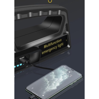 Lanterna de mana W5166 cu incarcare solara port tip C indicator baterie rotatie 360