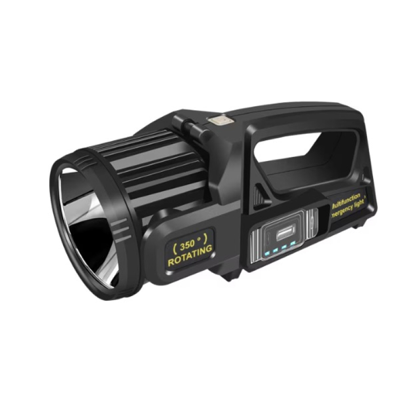 Lanterna de mana W5166 cu incarcare solara port tip C indicator baterie rotatie 360