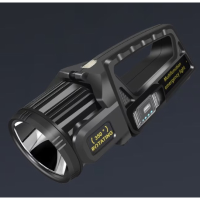 Lanterna de mana W5166 cu incarcare solara port tip C indicator baterie rotatie 360