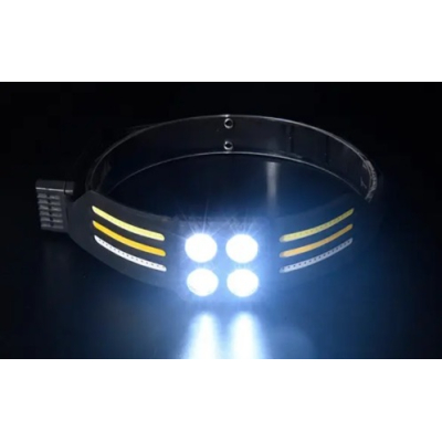 Lanterna de cap 6806 profesionala cu 6 benzi COB si 4 LED Acumulator de 1200mAh Senzor miscare 800 lumeni