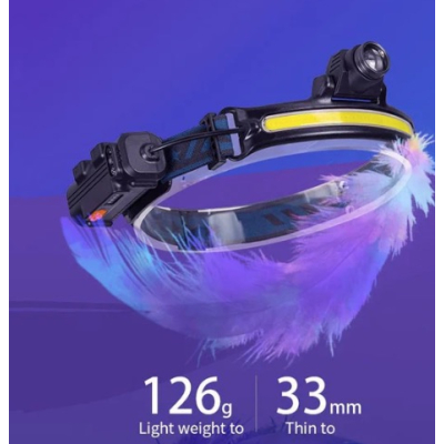 Lanterna de cap LED COB cu inductie W678 si 3 moduri iluminare USB 3W