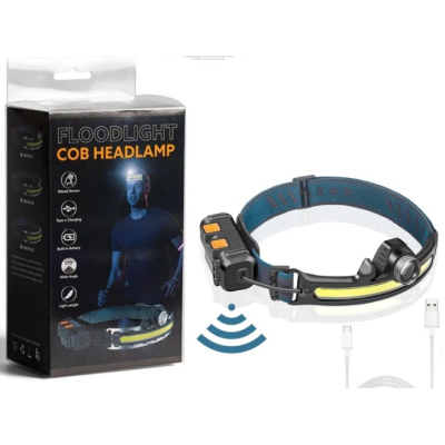 Lanterna de cap LED COB cu inductie W678 si 3 moduri iluminare USB 3W