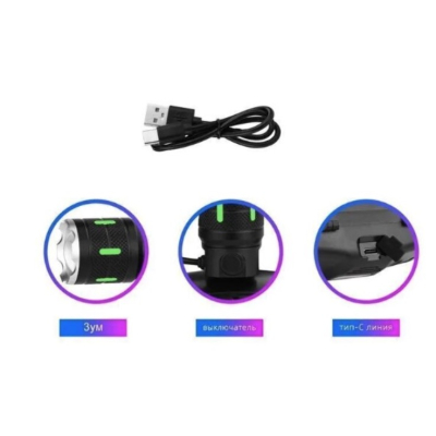 Lanterna de cap cu led si acumulator BL SXB A43 de 30W zoom pentru camping pescuit