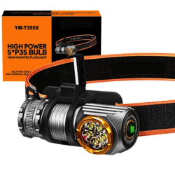 Lanterna frontala YM T355X de 2000LM cu 2 baterii si lumina rosie