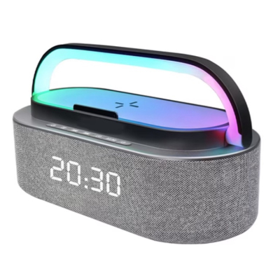 Boxa portabila S305 cu incarcare wireless ceas si lunimi Rgb