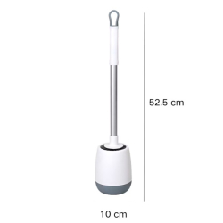 Perie de toaleta din silicon cu recipient pentru scurgerea apei suport autoadeziv ALB