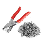 Set cleste rosu pentru capsat din metal cu capse incluse si manere antiaderente