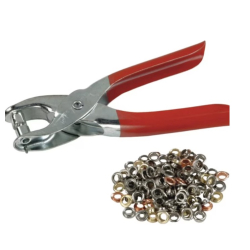 Set cleste rosu pentru capsat din metal cu capse incluse si manere antiaderente