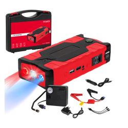 Jump starter power bank cu cabluri de pornire si compresor 10.000 mAh cutie de transport