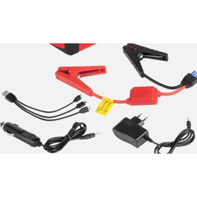 Jump starter power bank cu cabluri de pornire si compresor 10.000 mAh cutie de transport