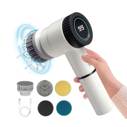 Perie electrica de curatare 5 in 1 wireless cu display digital pentru casa si masina