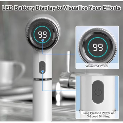 Perie electrica de curatare 5 in 1 wireless cu display digital pentru casa si masina