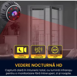 Mini camera X10 WIFI 1080p transmitere live microfon incorporat senzor de miscare mod vedere nocturna