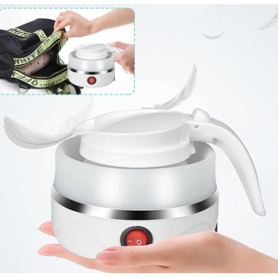 Fierbator electric tip cana pliabil Silicon/Inox putere 600W capacitate 0.6L ALB