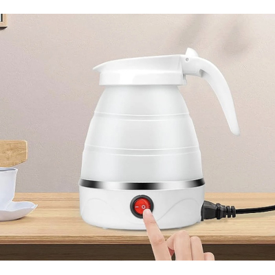 Fierbator electric tip cana pliabil Silicon/Inox putere 600W capacitate 0.6L ALB