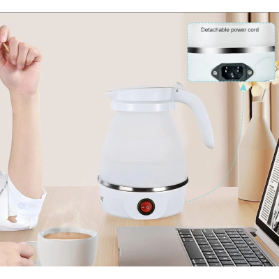 Fierbator electric tip cana pliabil Silicon/Inox putere 600W capacitate 0.6L ALB