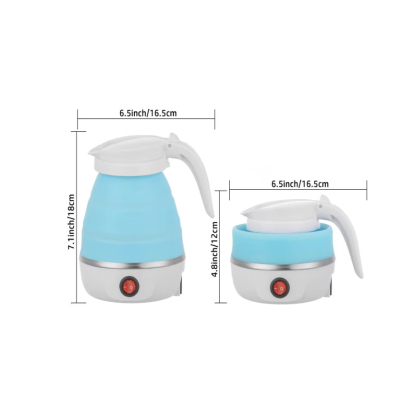 Fierbator electric tip cana pliabil Silicon/Inox putere 600W capacitate 0.6L ALBASTRU