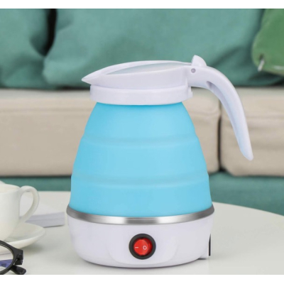 Fierbator electric tip cana pliabil Silicon/Inox putere 600W capacitate 0.6L ALBASTRU