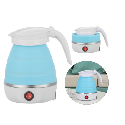 Fierbator electric tip cana pliabil Silicon/Inox putere 600W capacitate 0.6L ALBASTRU