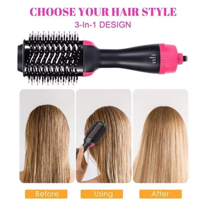 Perie fixa pentru par cu aer cald putere 1000W One Step 3 in 1