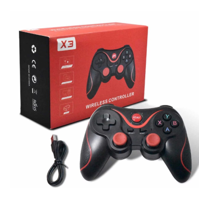Controler wireless X3 iOS/Android/Windows Bluetooth Baterie reincarcabila Negru/Rosu