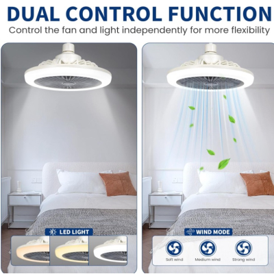 Aplica LED cu 3 functii ventilator incorporat fasung E27 putere 30W
