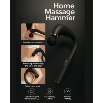 Aparat de masaj fara fir MD9820 cu 4 capete interschimbabile si maner curbat