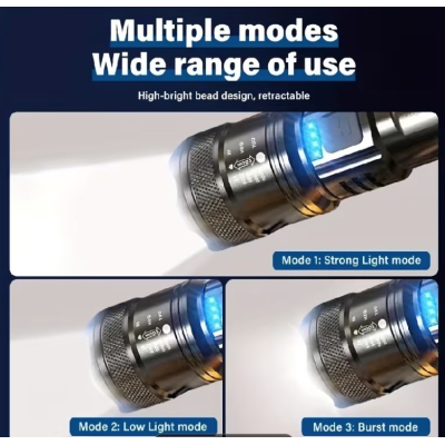 Lanterna LED de mana TY 908M reincarcabila cu luminozitate maxima de 1200 lm