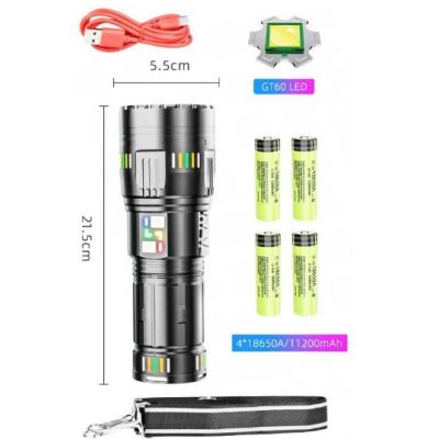 Lanterna profesionala BL G601 fiabilitate 4 acumulatori 18650 Incarcare USB