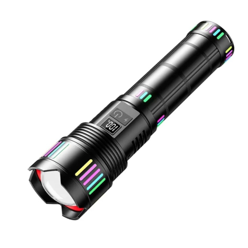 Lanterna profesionala de mana CB 802 cu indicator baterie si incarcare usb C
