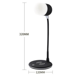 Lampa de birou cu incarcator wireless pentru telefon cu boxa bluetooth pliabila