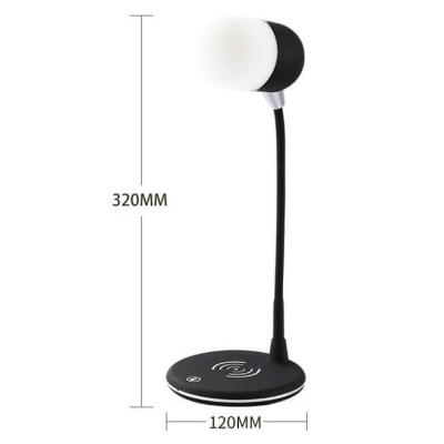 Lampa de birou cu incarcator wireless pentru telefon cu boxa bluetooth pliabila
